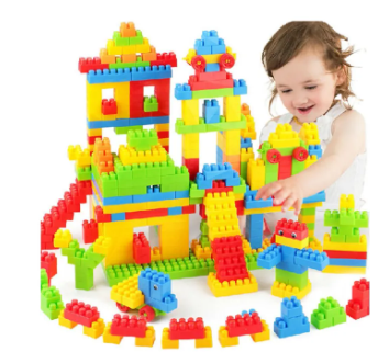 500 Pcs Set - Interlocking Linking Stick Building Blocks Toy Set Creative Educational Construction Puzzle for Kids Boys Girls Smart Assembling Toys Learning Problem Solving Brick Buildings Block Children Play Fun Game Alphabetical Word Number ABC Alphabet