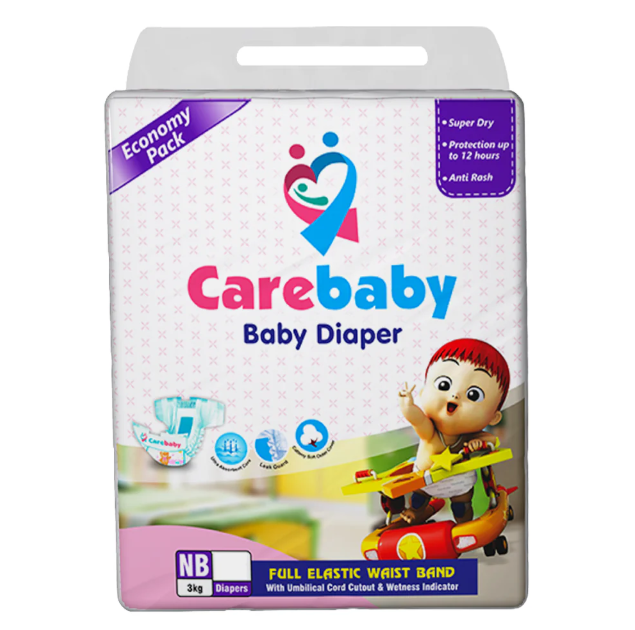 Carebaby Diapers Newborn | Size 1 | 52 Pcs