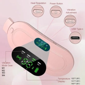 Rechargeable Electric Menstrual Heating Pad Belt | Adjustable Heat & Massage for Period Pain Relief | Comfortable Waist Heating Pad for Cramps & Relaxation