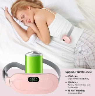 Rechargeable Electric Menstrual Heating Pad Belt | Adjustable Heat & Massage for Period Pain Relief | Comfortable Waist Heating Pad for Cramps & Relaxation