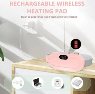 Rechargeable Electric Menstrual Heating Pad Belt | Adjustable Heat & Massage for Period Pain Relief | Comfortable Waist Heating Pad for Cramps & Relaxation