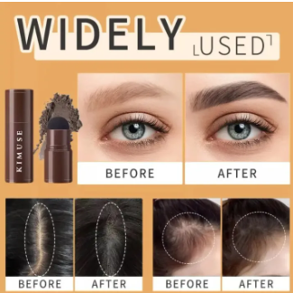 Hair dye Instant Temporary Coloring Hair Lipstick Shape Hair Dye Pen Covering White Hair Disposable Color Stick - Black/Brown